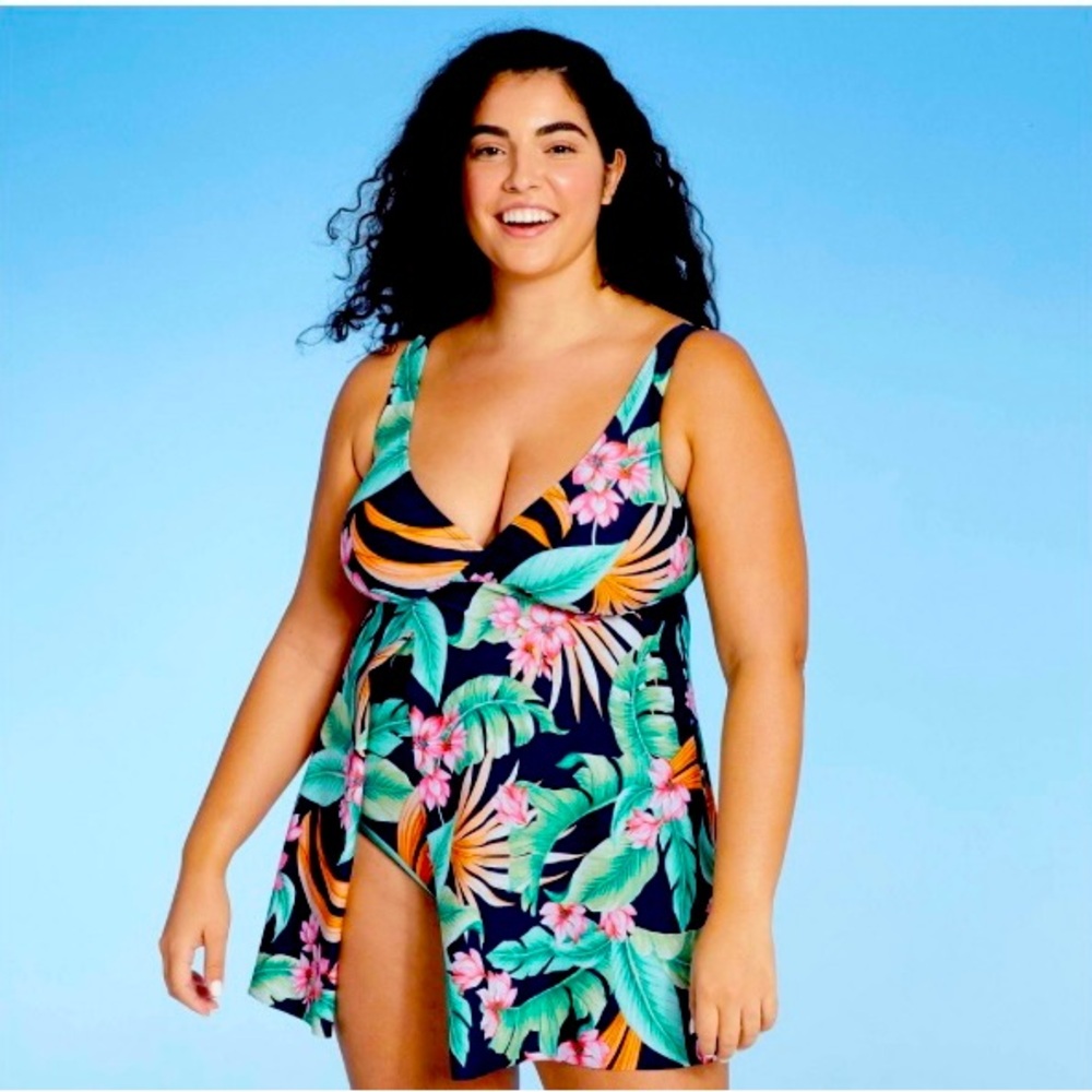 Kona sol women’s slide slit swim dress size L 12-14 New with tags